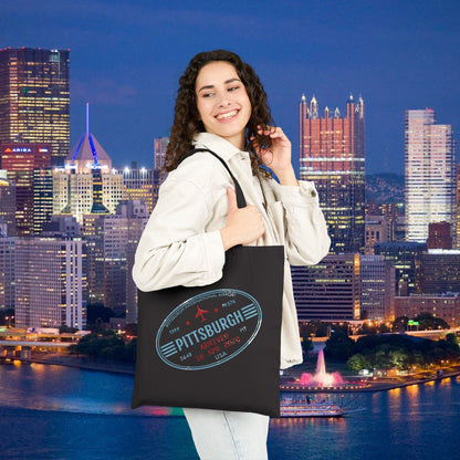 Pittsburgh Airport Travel Stamp Tote Bag PIT Luggage Stamp Design | Pittsburgh Tote | Travel Gift | Steel City Souvenir Bag
