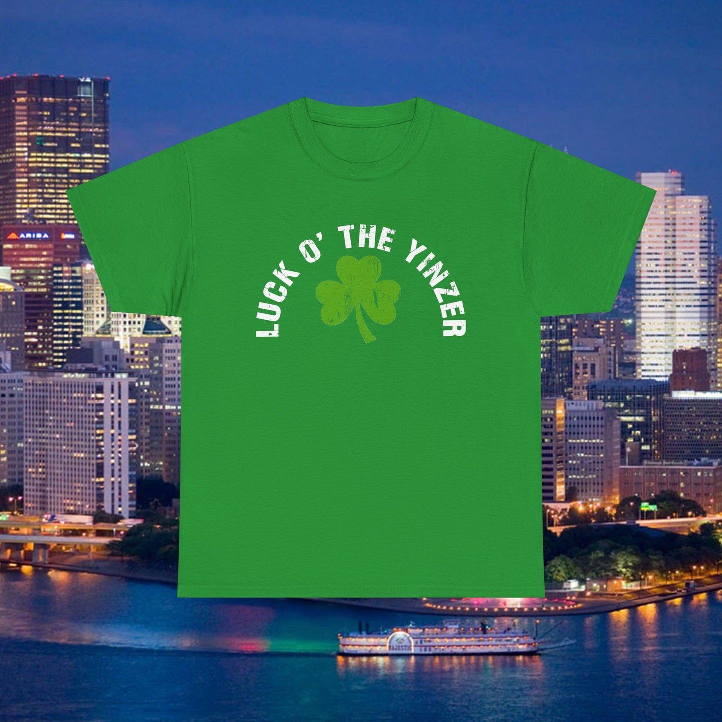 Luck O The Yinzer T-Shirt Shamrock Pittsburghese Tee | Funny St. Patricks Day Shirt | Pittsburgh Irish Gift | Yinzer Tee