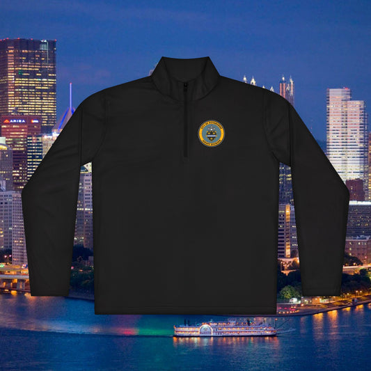 Jagoff Division 1/4 Zip Pullover City of Pittsburgh Emblem Left Chest | Funny PGH Quarter Zip | Steel City Gift | Yinzer Gear
