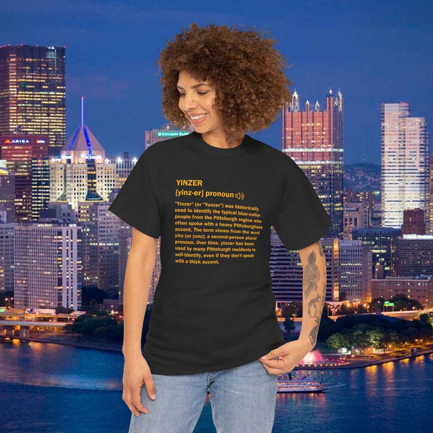 Yinzer Definition T-Shirt | Pittsburghese Slang Tee | PGH Steel City Shirt | Yinzer Pride | Funny Pittsburgh Gift