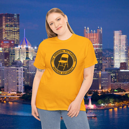 Original Pittsburgh Parking Authority T-Shirt | Folding Chair Parking Spot Saver | Pittsburgh Humor Jagoff Yinzer PGH Tee