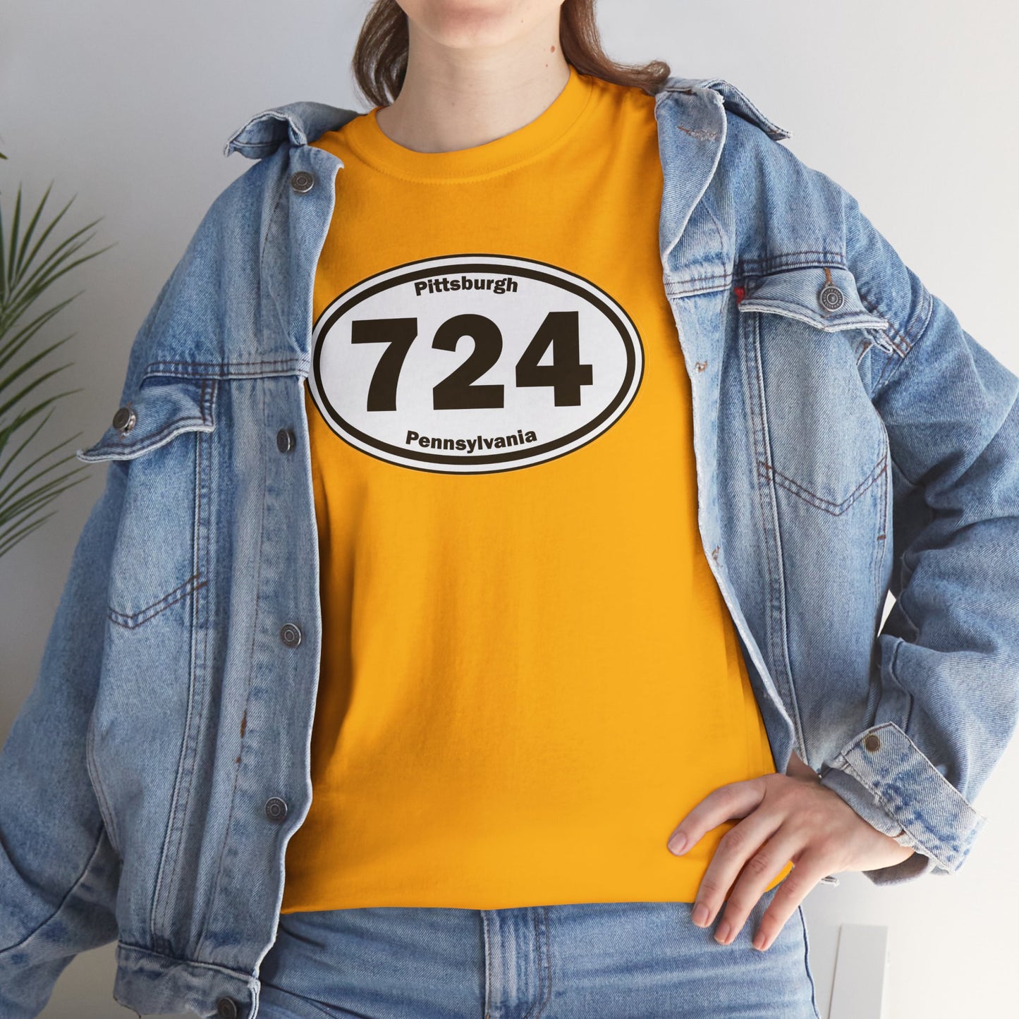 724 Area Code T-Shirt Oval Front Graphic | Western PA Tee | Pittsburgh Region Shirt | Pennsylvania Pride | 724 Gift