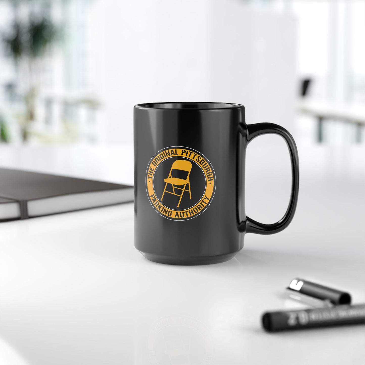 Pittsburgh Parking Authority 15oz Coffee Mug : Original Pittsburgh Parking Authority Chair Emblem | Funny Yinzer Coffee Mug | Steel City Gift