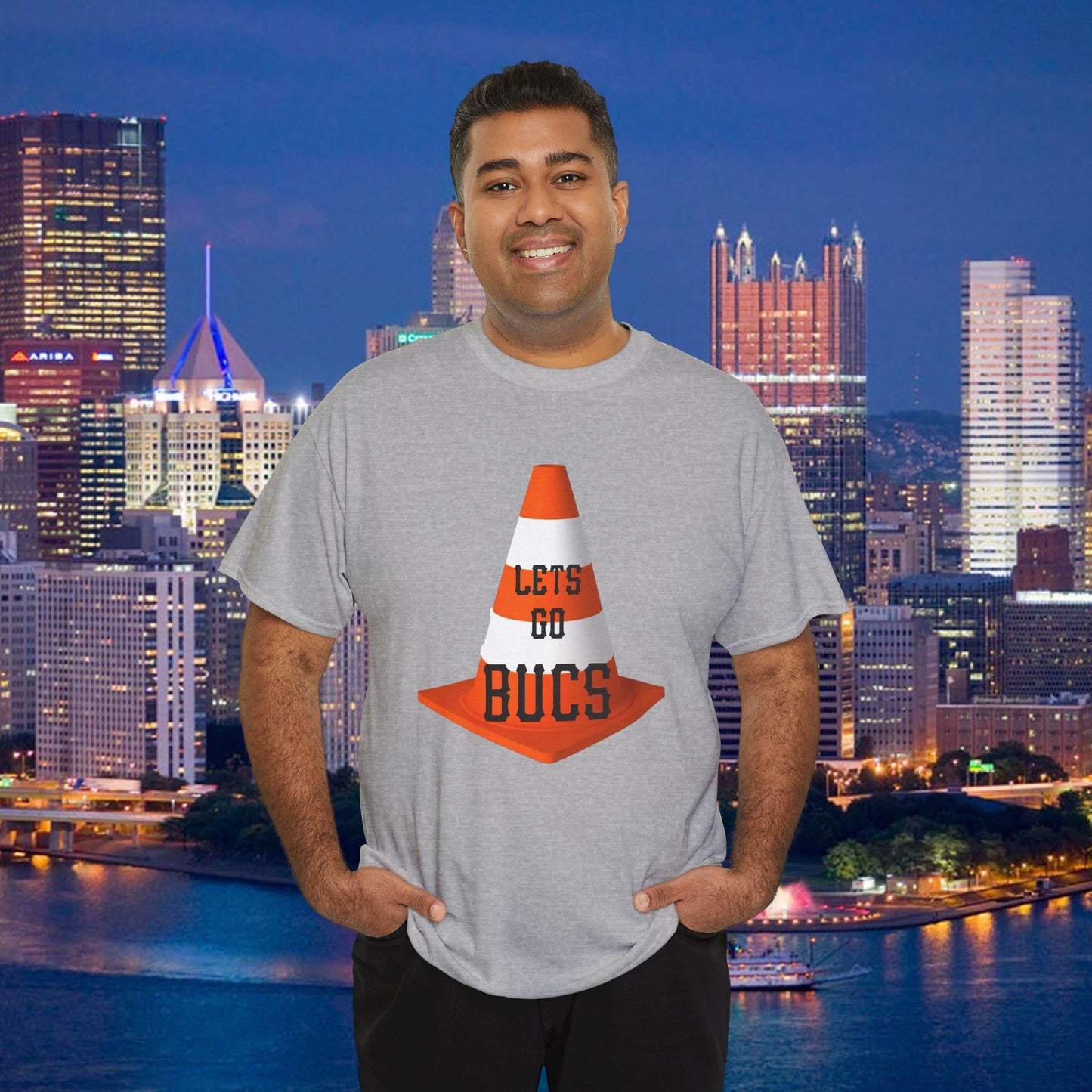 Lets Go Bucs Traffic Cone Shirt, Pittsburgh Pirates Fan Tee, Lucky Cone Baseball Shirt, Pittsburgh Baseball Graphic T Shirt