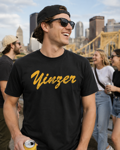 Yinzer T-Shirt, Distressed Pittsburgh Shirt, Pittsburghese Graphic Tee, Steel City Gift, Vintage Burgh Apparel