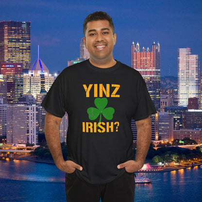 Yinz Irish T-Shirt Pittsburghese Shamrock Tee | Funny St. Patricks Day Shirt | Yinzer Irish Shirt | PGH Gift