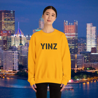 YINZ Gold Embroidered Sweatshirt | Pittsburghese Crewneck | Yinzer Gift