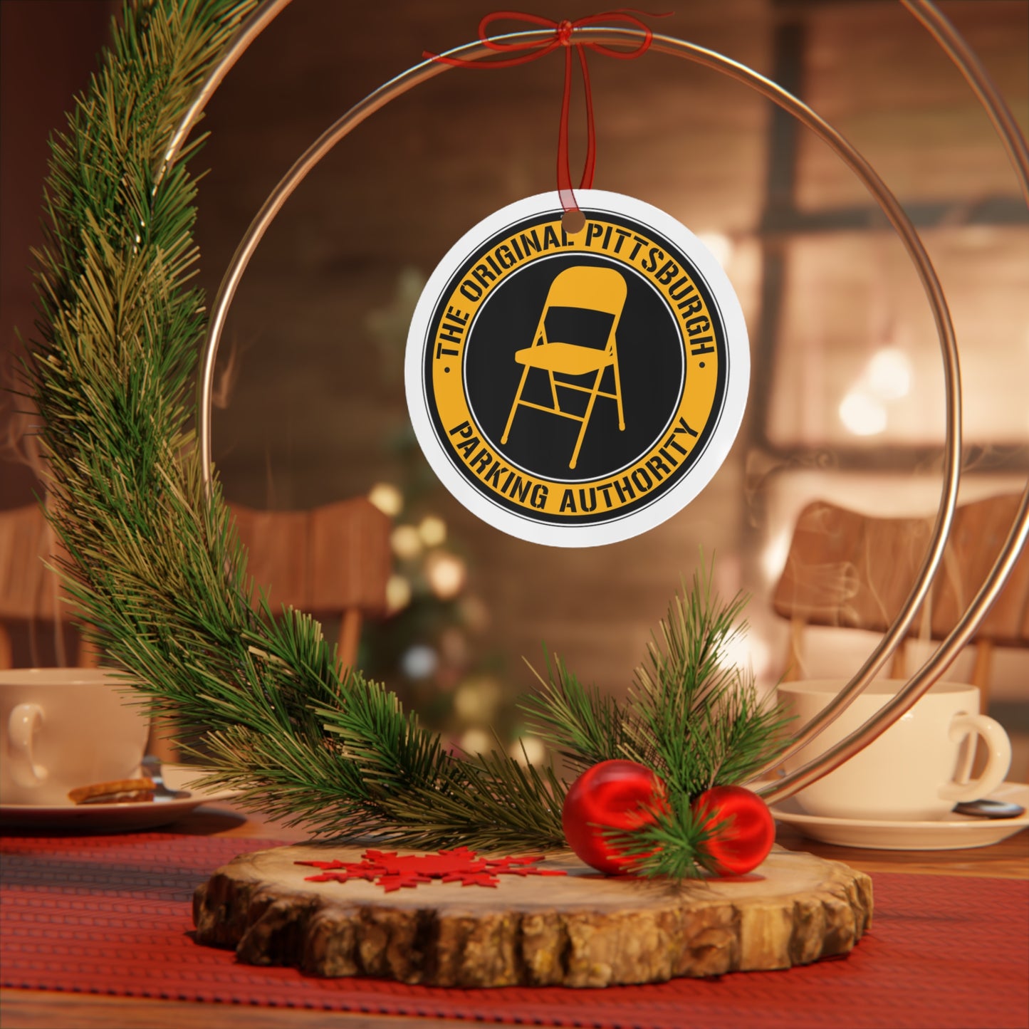 Pittsburgh Parking Chair Ornament | Original Pittsburgh Parking Authority Funny Ornament | Yinzer Gift | Steel City Christmas Decor