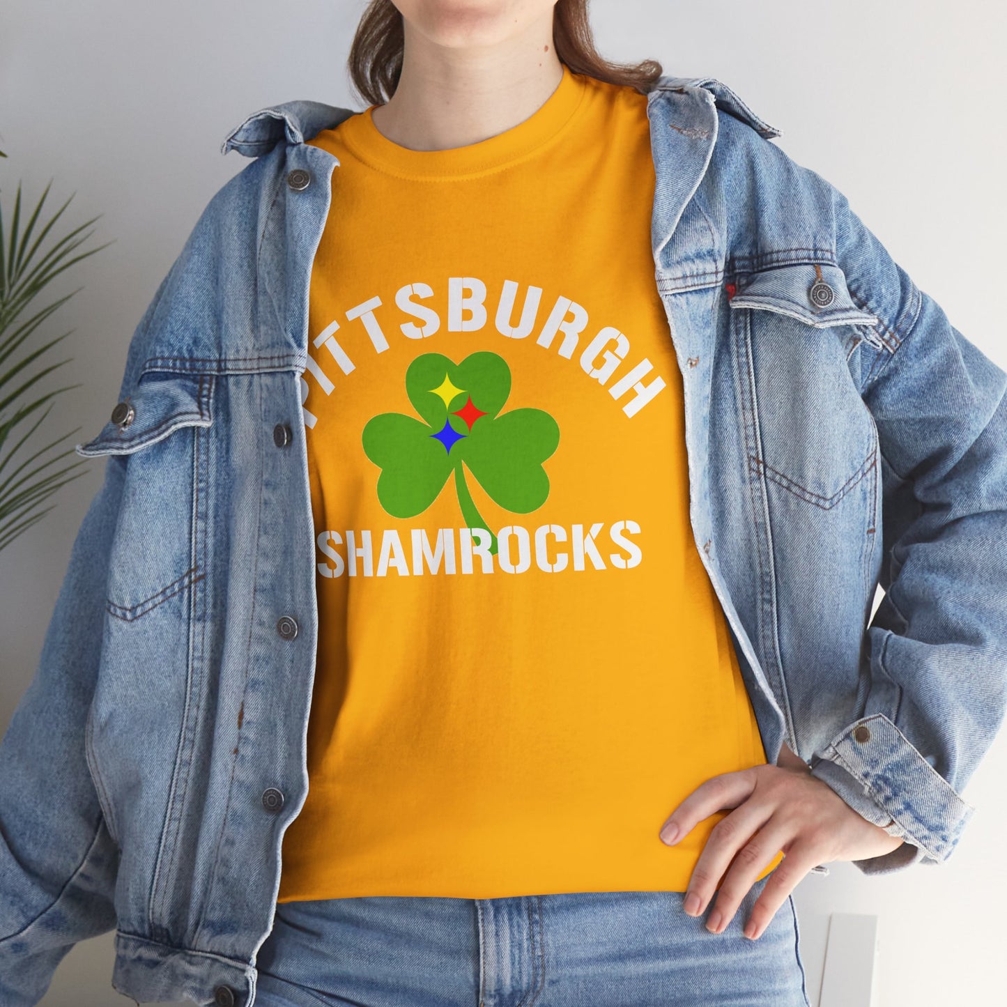 Pittsburgh Shamrocks T-Shirt Shamrock + Steel Stars Graphic Tee | Irish PGH Shirt | St. Patricks Day Pittsburgh Tee | Yinzer Gift