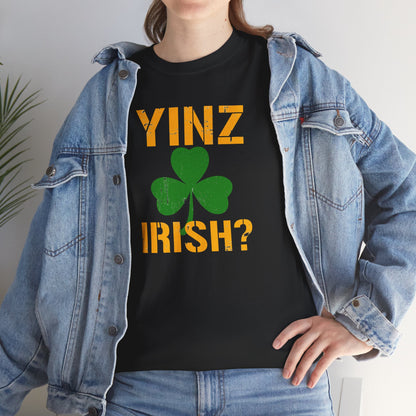 Yinz Irish T-Shirt Pittsburghese Shamrock Tee | Funny St. Patricks Day Shirt | Yinzer Irish Shirt | PGH Gift