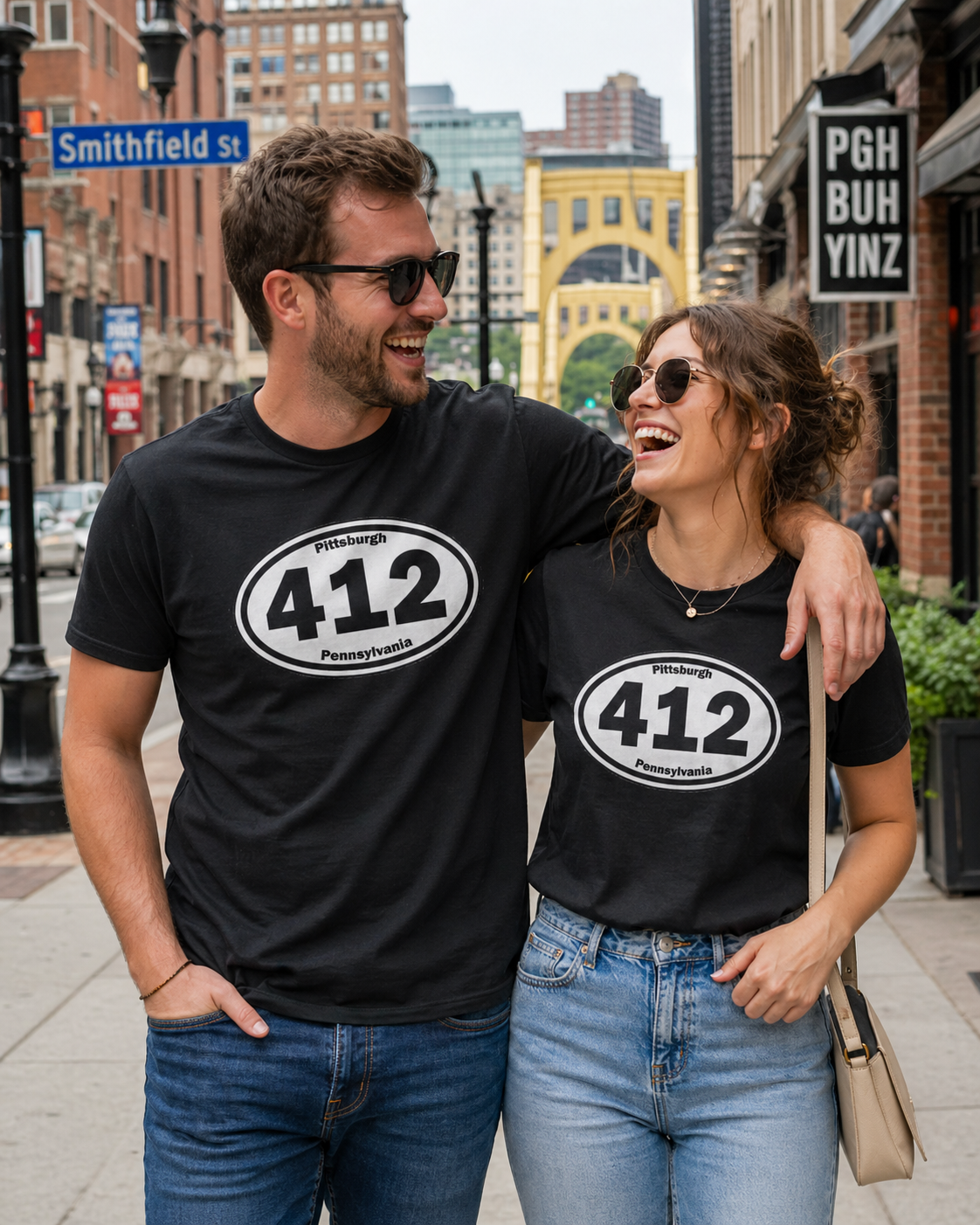412 Pittsburgh T-Shirt Area Code Tee with Oval Design | Steel City Shirt | Pittsburgh Pride Gift | PA Graphic Tee