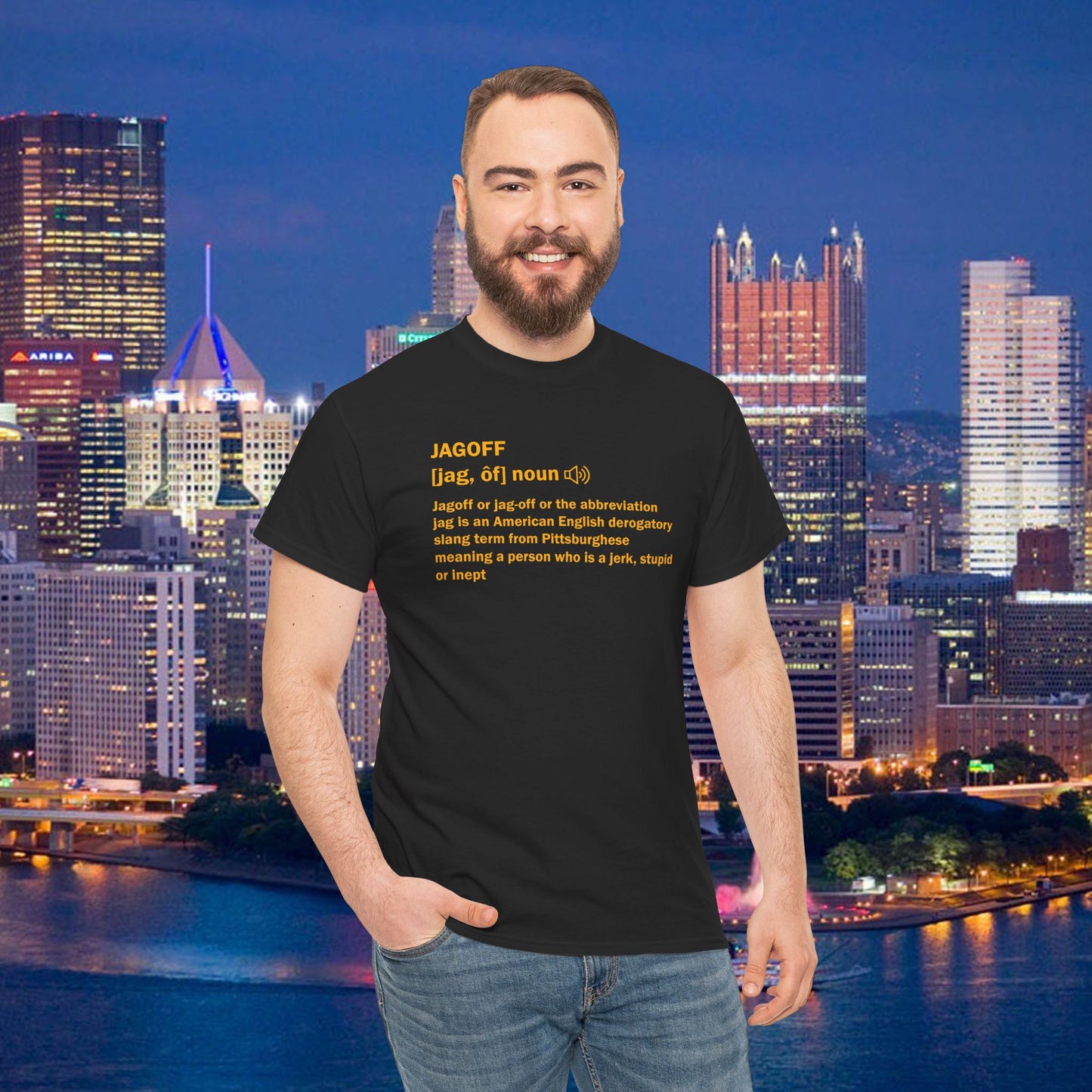Jagoff Definition T-Shirt | Pittsburghese Slang Tee | Yinzer Humor Shirt | PGH Steel City Gift | Funny Pittsburgh Apparel
