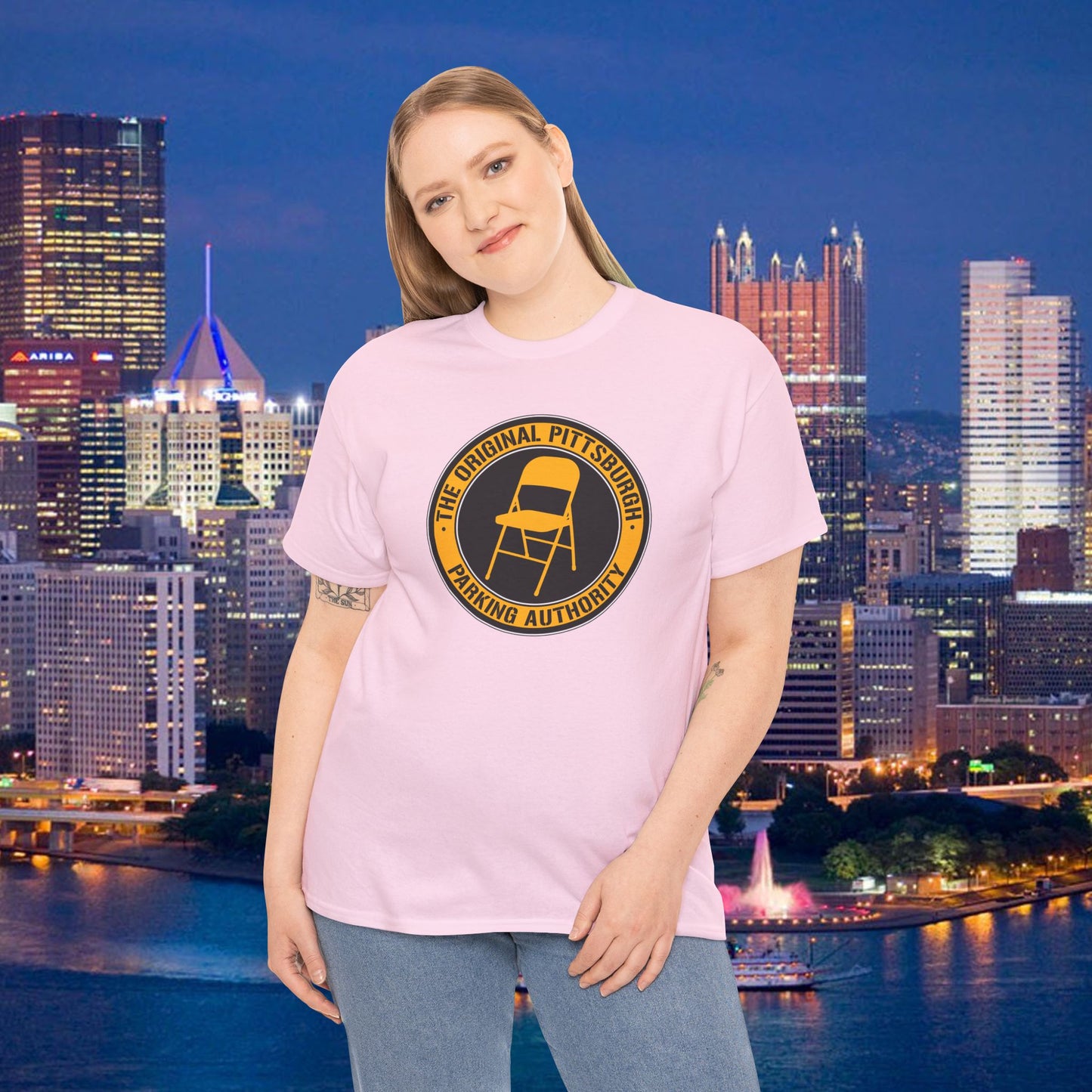 Original Pittsburgh Parking Authority T-Shirt | Folding Chair Parking Spot Saver | Pittsburgh Humor Jagoff Yinzer PGH Tee