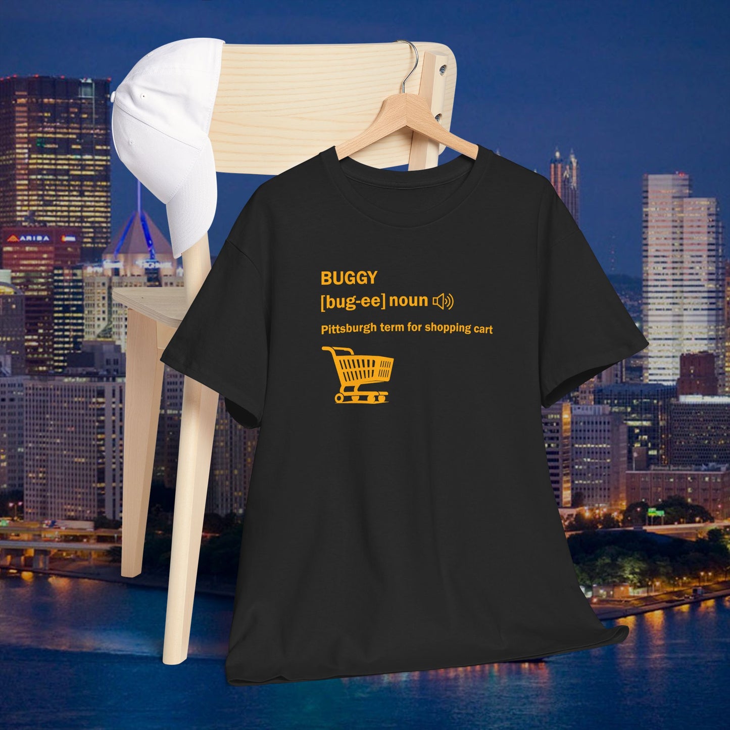 Buggy (Shopping Cart) Pittsburghese Definition T-Shirt | Yinzer Slang PGH Gift | Pittsburgh Humor Tee