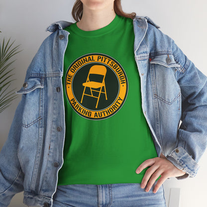 Original Pittsburgh Parking Authority T-Shirt | Folding Chair Parking Spot Saver | Pittsburgh Humor Jagoff Yinzer PGH Tee