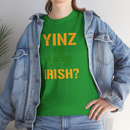 Yinz Irish T-Shirt Pittsburghese Shamrock Tee | Funny St. Patricks Day Shirt | Yinzer Irish Shirt | PGH Gift