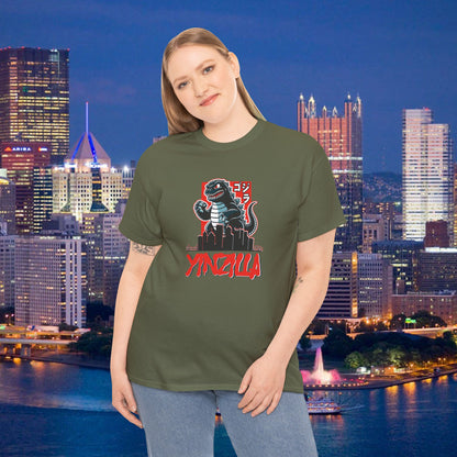 YINZILLA T-Shirt  Giant Lizard & Pittsburgh Skyline Silhouette Funny Yinzer PGH Monster Tee