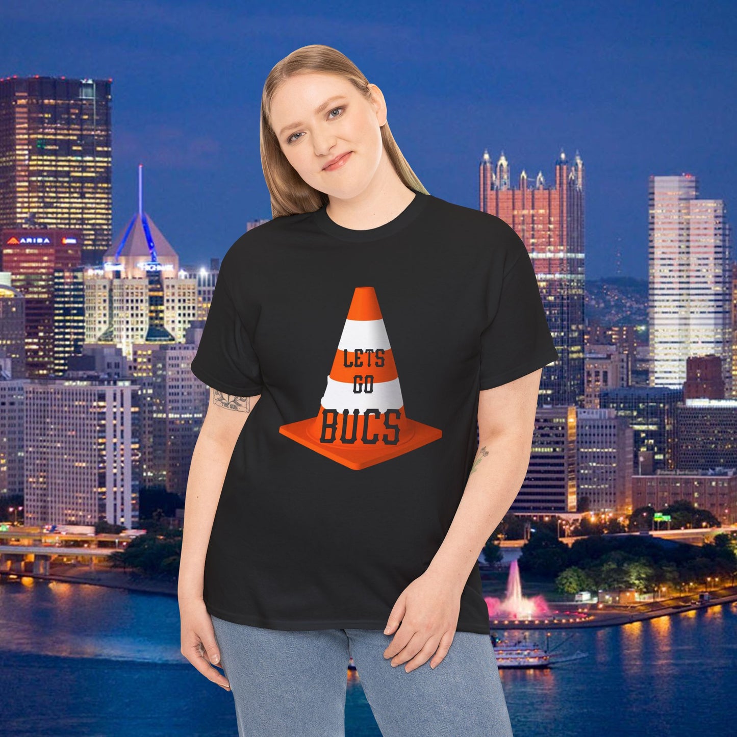 Lets Go Bucs Traffic Cone Shirt, Pittsburgh Pirates Fan Tee, Lucky Cone Baseball Shirt, Pittsburgh Baseball Graphic T Shirt