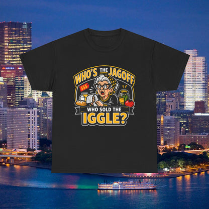 Who Sold the Iggle T-Shirt, Pittsburgh Jagoff Shirt, Funny Yinzer Grocery Tee, Pittsburghese Humor Gift, Black and Gold Local Shirt