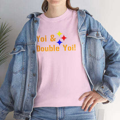 Yoi and Double Yoi! Pittsburghese T-Shirt | Vintage Steelers Fan Saying | Yinzer Sports Call Tee | Pittsburgh Football Humor Shirt