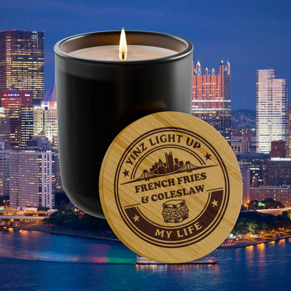 Yinz Light Up My Life French Fries and Coleslaw Candle, Funny Pittsburgh Gift, 14oz Soy Candle, Yinzer Gift, Pittsburghese Home Decor