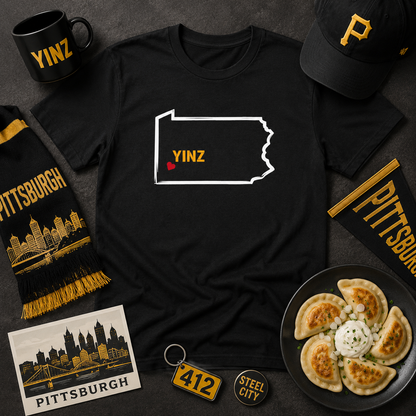 Pennsylvania Yinz Map Shirt, Yinzer Gift Tee, PA State Shirt, Steel City Shirt, Pittsburgh Pride Shirt, Pittsburgh Yinz T-Shirt,