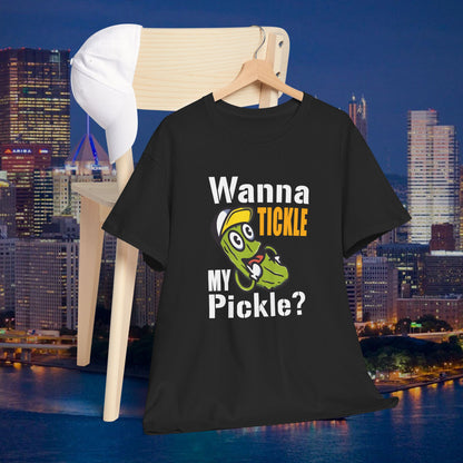 Wanna Tickle My Pickle Shirt  Black & Gold Pittsburgh Hat Funny Yinzer Tee