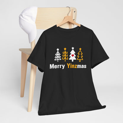 Merry Yinzmas T-Shirt, Pittsburgh Christmas Shirt, Stylized Tree Tee, Yinzer Holiday Gift, Pittsburghese Christmas Shirt
