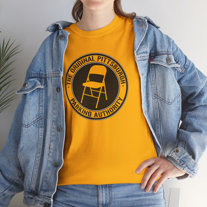 Original Pittsburgh Parking Authority T-Shirt | Folding Chair Parking Spot Saver | Pittsburgh Humor Jagoff Yinzer PGH Tee
