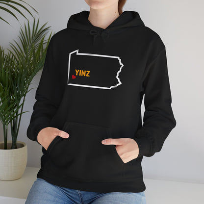 Pittsburgh Yinz Hoodie, Pennsylvania Map Sweatshirt, Yinzer Gift Hoodie, PA State Hoodie, Steel City Sweatshirt