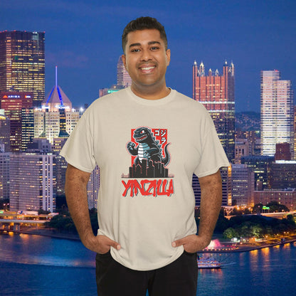 YINZILLA T-Shirt  Giant Lizard & Pittsburgh Skyline Silhouette Funny Yinzer PGH Monster Tee