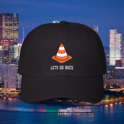 Pittsburgh Baseball Traffic Cone Hat, Lets Go Bucs Embroidered Dad Cap, Black and Gold Fan Hat, Pirates Inspired Yinzer Baseball Cap
