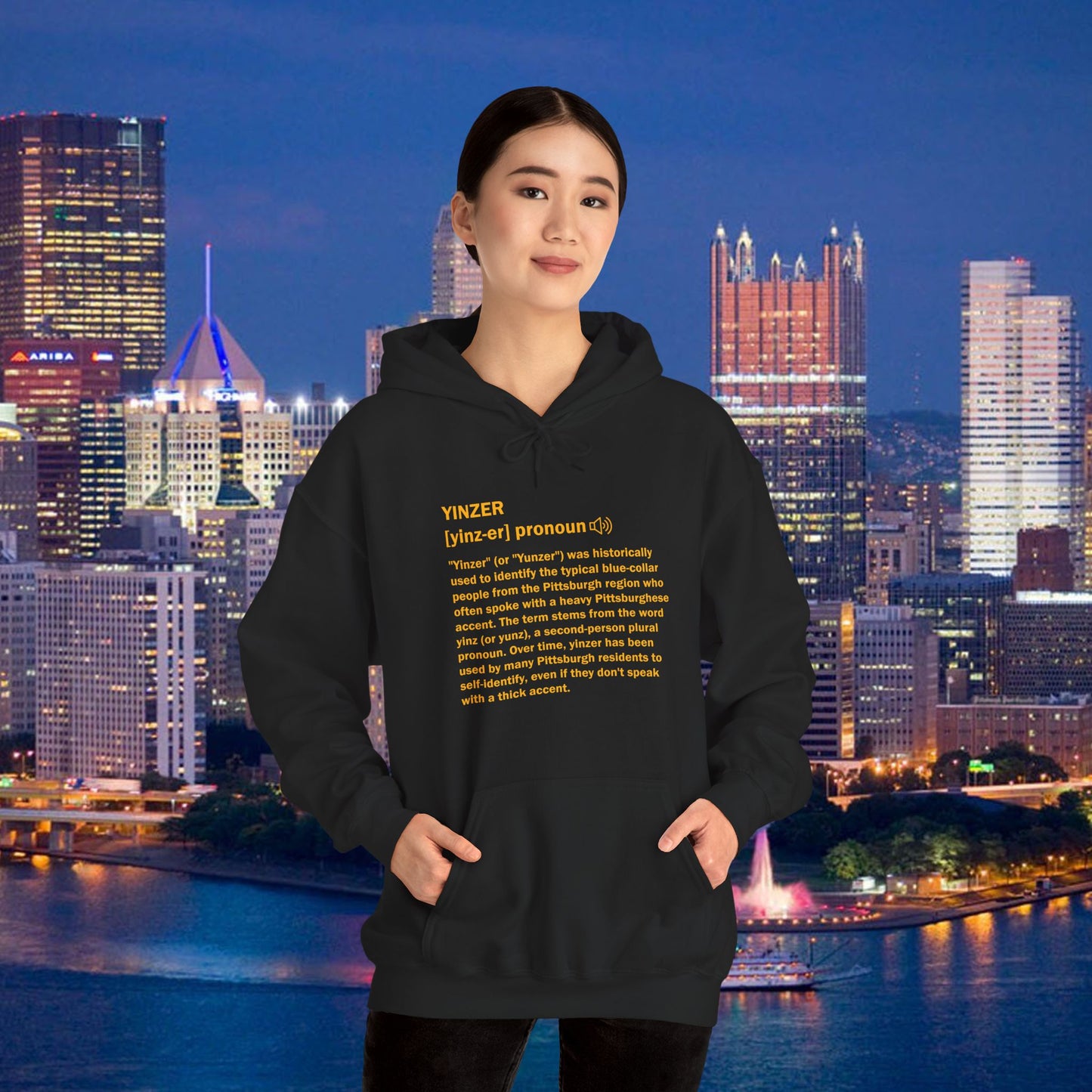 Yinzer Definition Hoodie | Pittsburghese Slang Sweatshirt | PGH Steel City Pullover | Yinzer Pride Hoodie | Funny Pittsburgh Gift