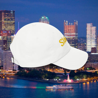Slainte Shamrock Embroidered Dad Hat | Pittsburgh Yinzer Inspired Irish Cap | Black & Gold Style Baseball Hat | St Patricks Day Gift