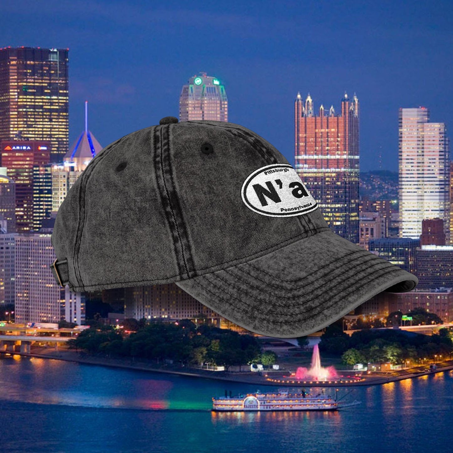 N at Hat | Embroidered Vintage Baseball Cap | Pittsburghese Yinzer Dad Hat | Pittsburgh Slang | Steel City Gift