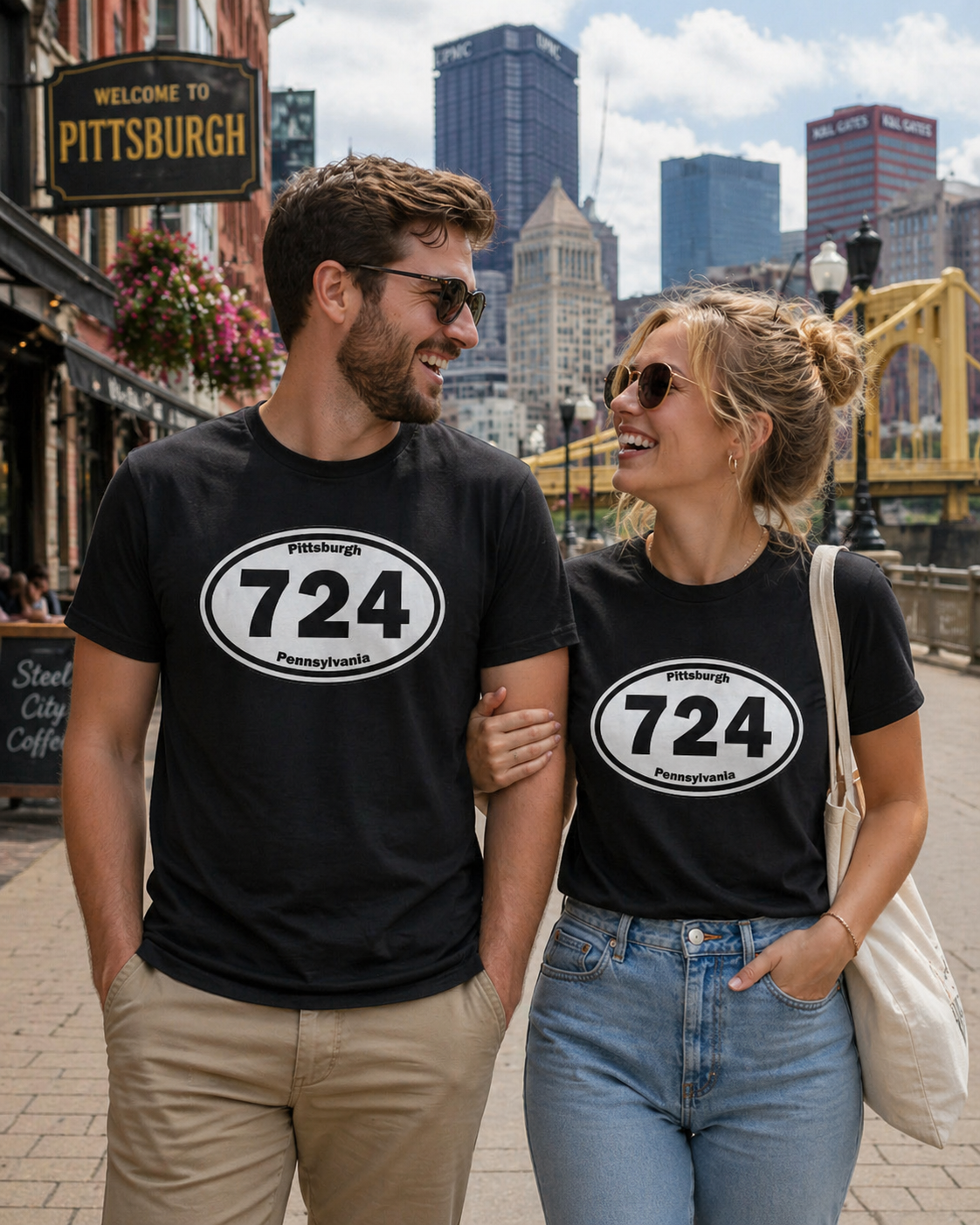 724 Area Code T-Shirt Oval Front Graphic | Western PA Tee | Pittsburgh Region Shirt | Pennsylvania Pride | 724 Gift