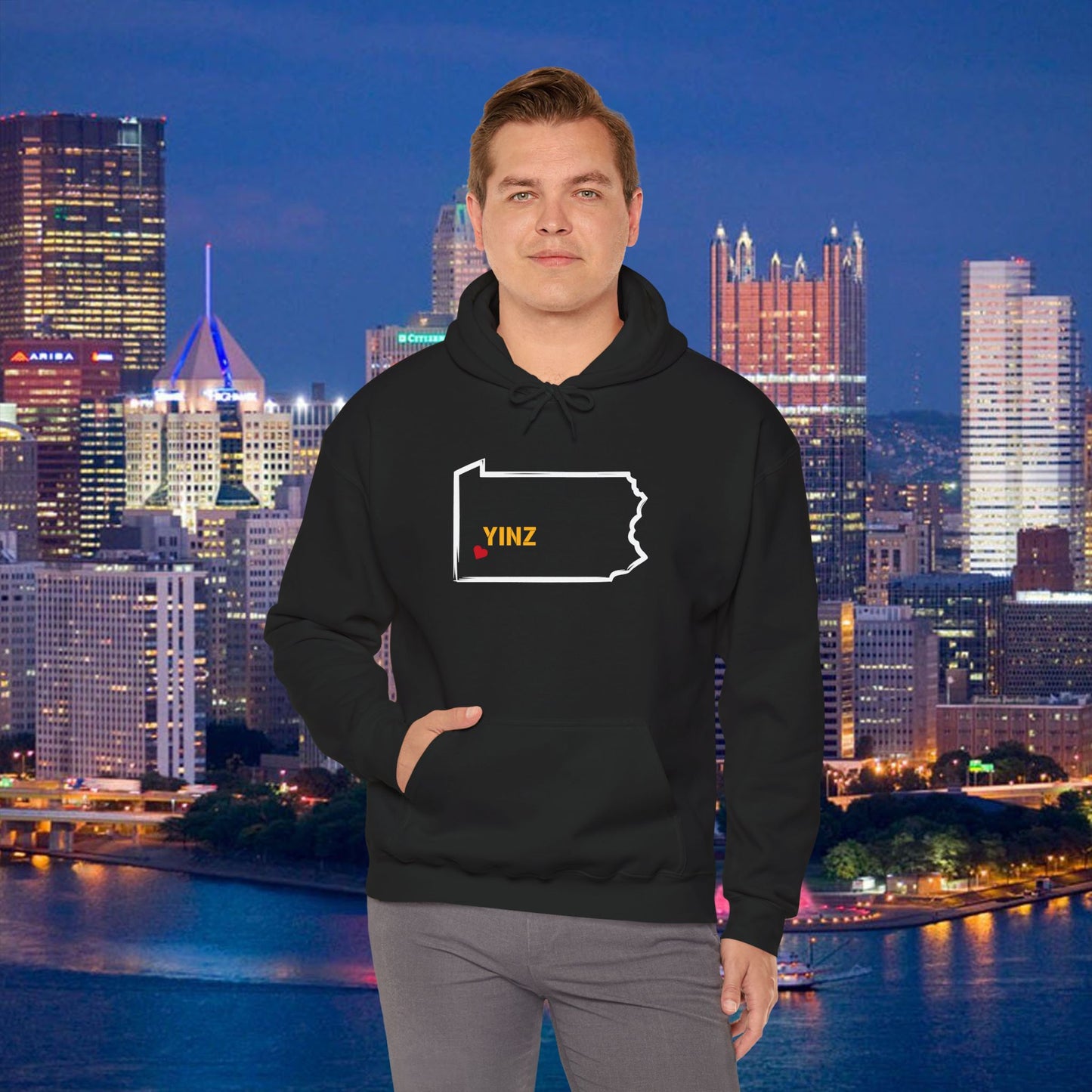 Pittsburgh Yinz Hoodie, Pennsylvania Map Sweatshirt, Yinzer Gift Hoodie, PA State Hoodie, Steel City Sweatshirt