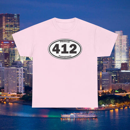 412 Pittsburgh T-Shirt Area Code Tee with Oval Design | Steel City Shirt | Pittsburgh Pride Gift | PA Graphic Tee