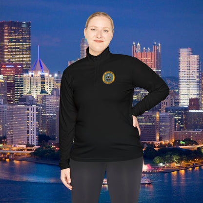 Jagoff Division 1/4 Zip Pullover City of Pittsburgh Emblem Left Chest | Funny PGH Quarter Zip | Steel City Gift | Yinzer Gear