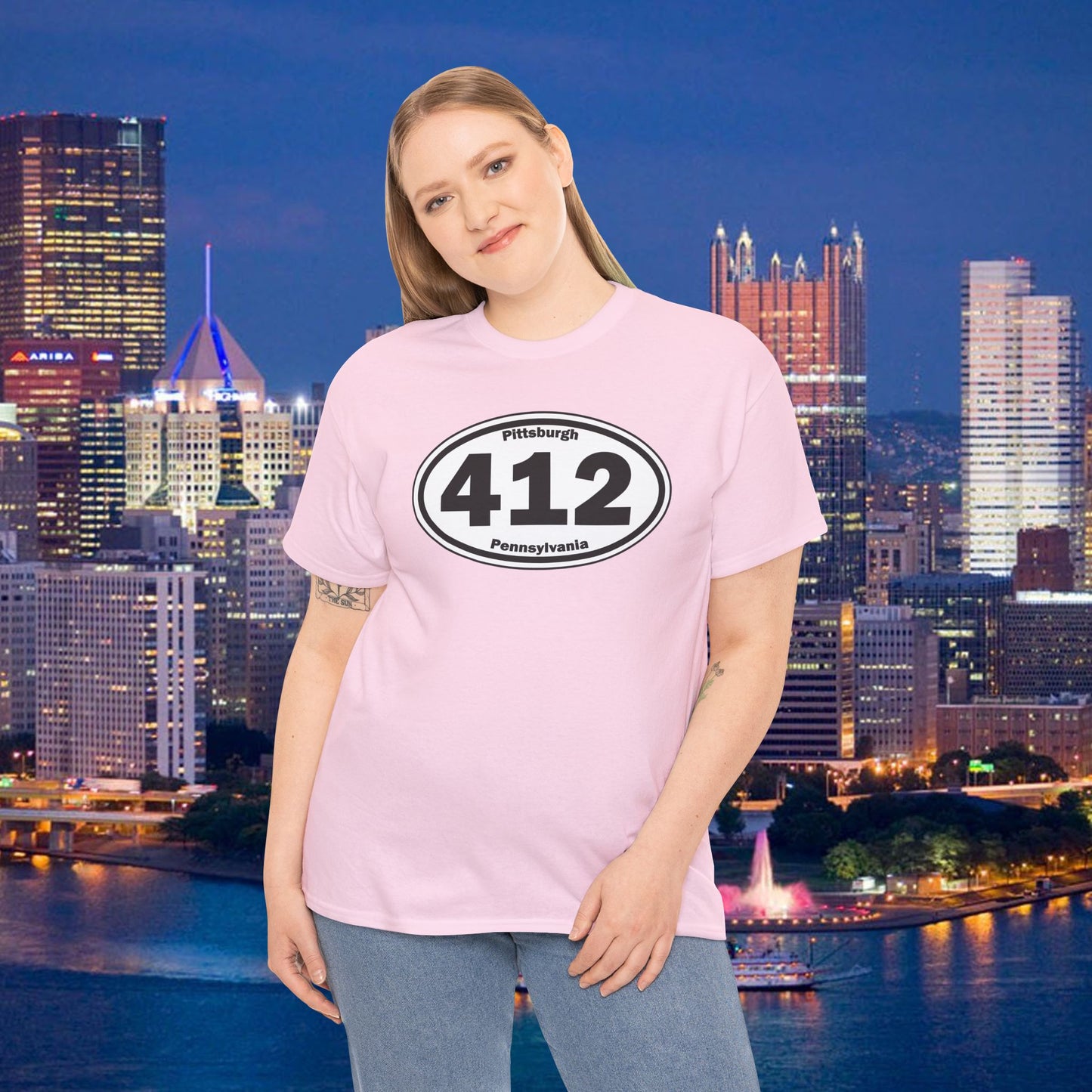 412 Pittsburgh T-Shirt Area Code Tee with Oval Design | Steel City Shirt | Pittsburgh Pride Gift | PA Graphic Tee