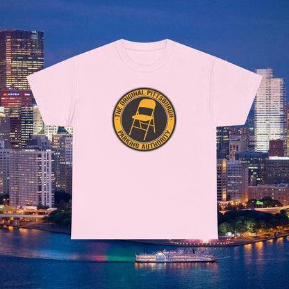 Original Pittsburgh Parking Authority T-Shirt | Folding Chair Parking Spot Saver | Pittsburgh Humor Jagoff Yinzer PGH Tee
