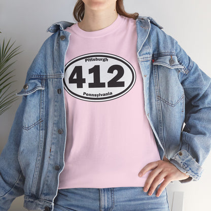 412 Pittsburgh T-Shirt Area Code Tee with Oval Design | Steel City Shirt | Pittsburgh Pride Gift | PA Graphic Tee