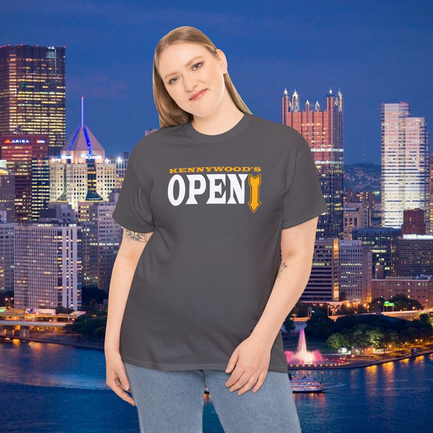 Kennywoods Open Shirt | Funny Pittsburghese Tee | Yinzer Slang Zippers Down Joke | Pittsburgh Humor