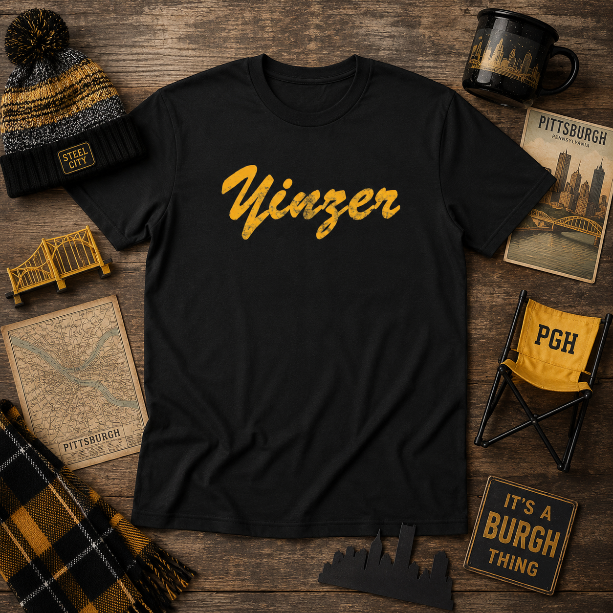 Yinzer T-Shirt, Distressed Pittsburgh Shirt, Pittsburghese Graphic Tee, Steel City Gift, Vintage Burgh Apparel