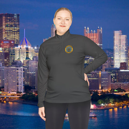 Jagoff Division 1/4 Zip Pullover City of Pittsburgh Emblem Left Chest | Funny PGH Quarter Zip | Steel City Gift | Yinzer Gear