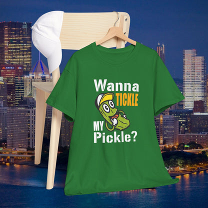 Wanna Tickle My Pickle Shirt  Black & Gold Pittsburgh Hat Funny Yinzer Tee