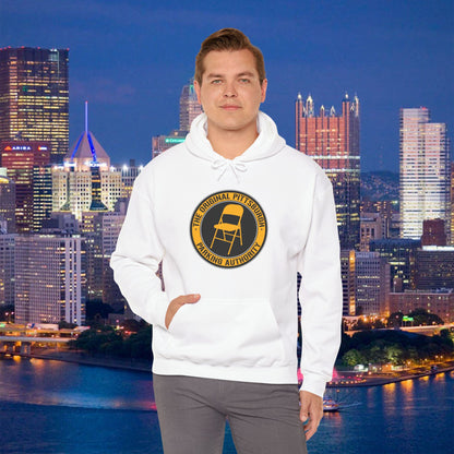 Pittsburgh Parking Chair Hoodie Original Pittsburgh Parking Authority Emblem | Funny Yinzer Pullover | Steel City Gift