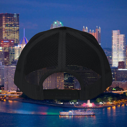 YIINZ Trucker Hat Embroidered | Pittsburghese Snapback Cap | Yinzer Humor | Black & Gold Style | PGH Gift