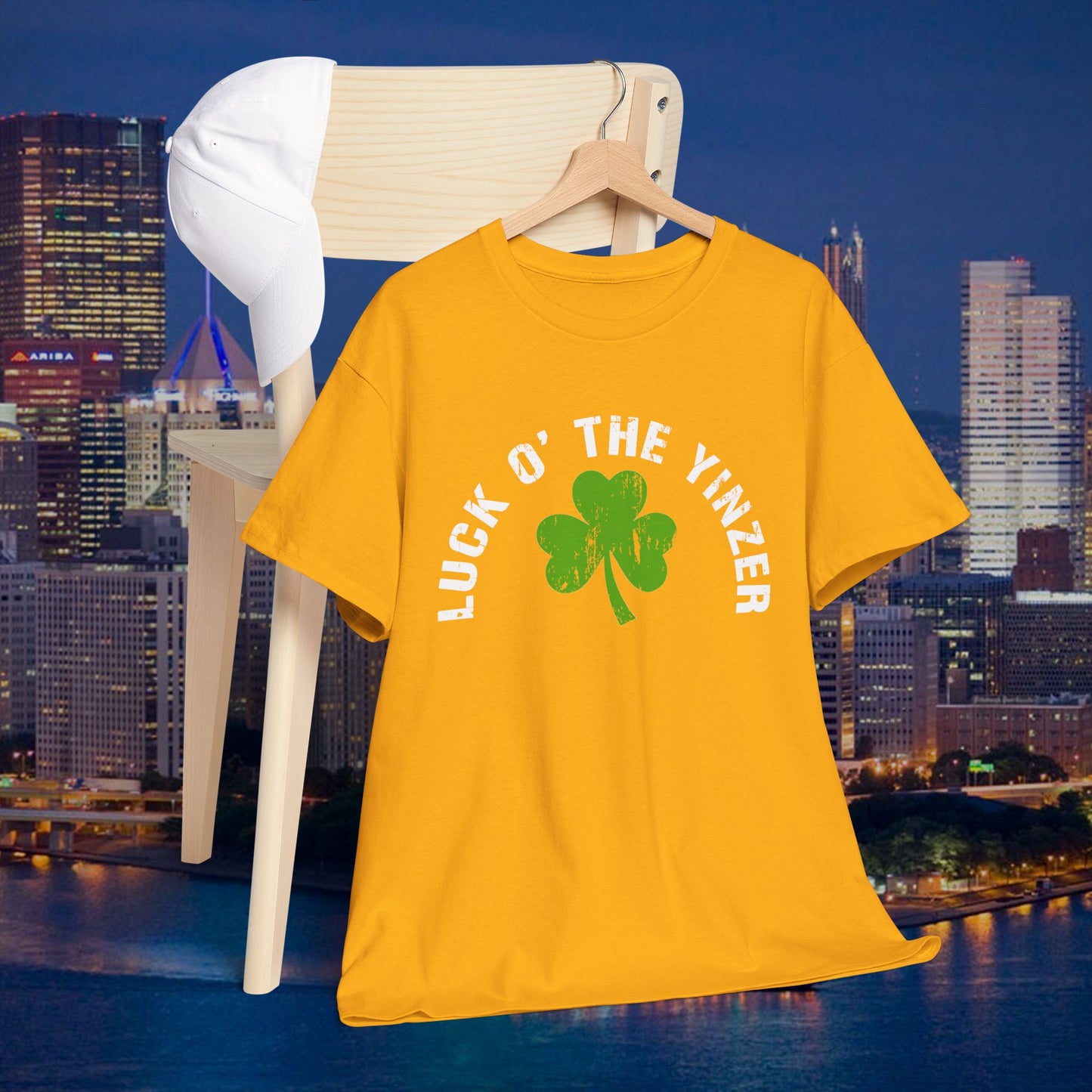 Luck O The Yinzer T-Shirt Shamrock Pittsburghese Tee | Funny St. Patricks Day Shirt | Pittsburgh Irish Gift | Yinzer Tee