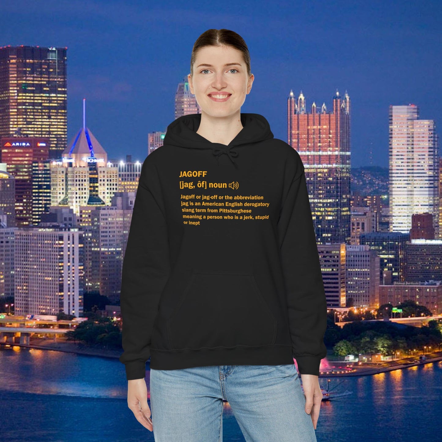 Jagoff Definition Hoodie | Pittsburghese Slang Sweatshirt | Yinzer Humor Hoodie | PGH Steel City Pullover | Funny Pittsburgh Gift